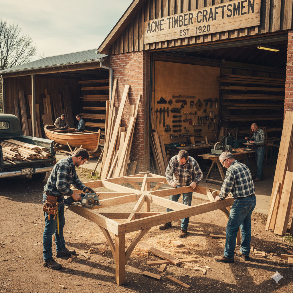 Carpenter working on wood