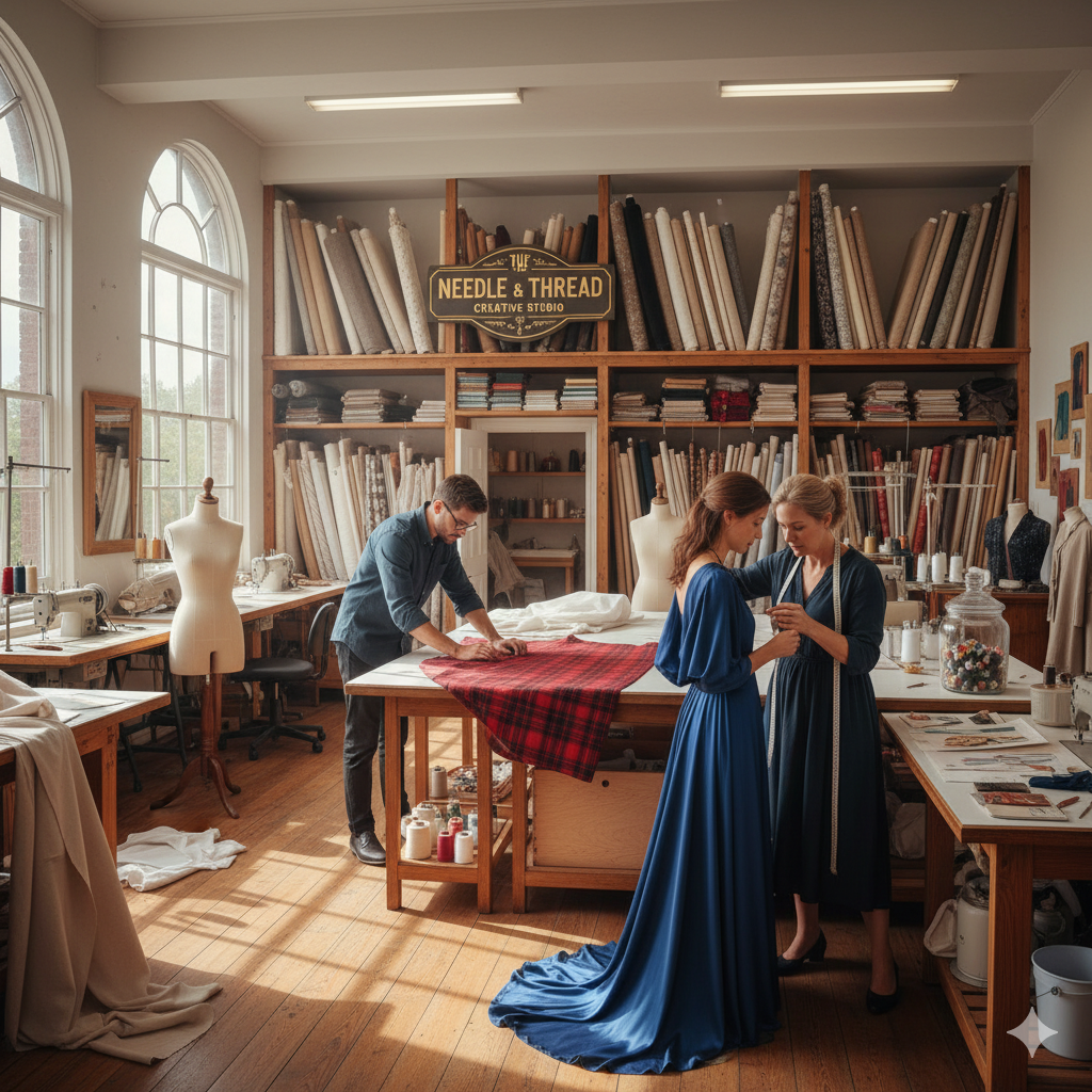Tailor at work illustration